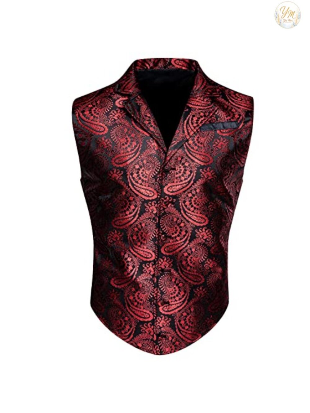 Mens Victorian Steampunk Vest Silk Paisley Waistcoat Slim Fit Formal Party - Picture 2 of 6